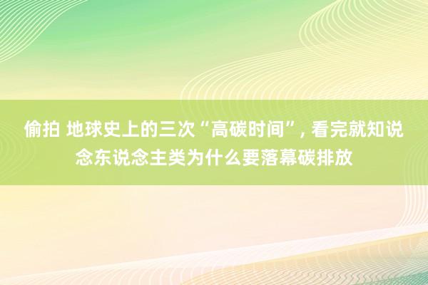 偷拍 地球史上的三次“高碳时间”， 看完就知说念东说念主类为什么要落幕碳排放