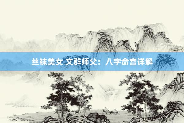 丝袜美女 文群师父：八字命宫详解